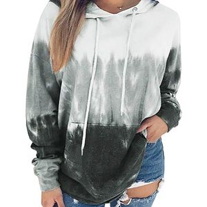 Tie dye printed long sleeve hoodie